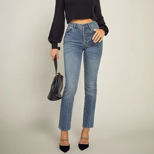 Liza Button Fly High Rise Straight Jeans. Size 23. NWT.